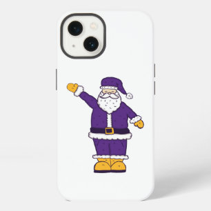 purple yellow christmas santa claus iPhone 13 case