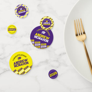 Purple Yellow Class of ANY YEAR Personalised Party Confetti