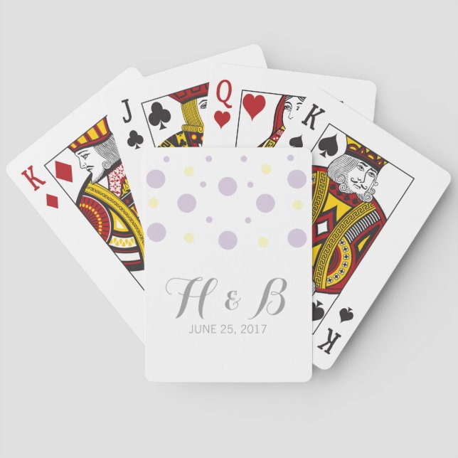 Purple Yellow Confetti Playing Cards (Back)