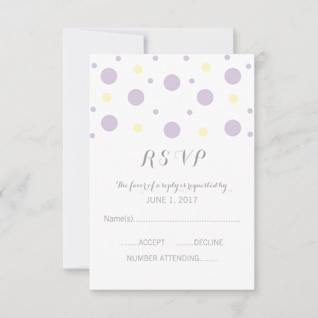 Purple Yellow Confetti Response Card (Front)