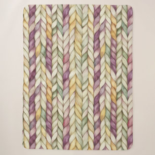 Purple Yellow Cream Green Woven Stripes Sherpa Blanket