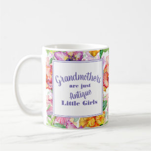 Purple Yellow Floral Grandmothers Little Girls Coffee Mug