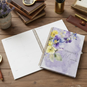 Purple & Yellow Floral Modern Planner
