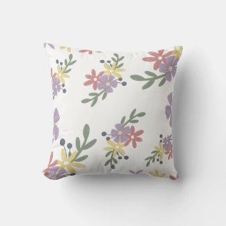 Purple yellow floral pattren Throw Pillow