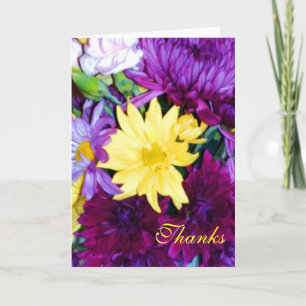 Purple & Yellow Floral Thank You Notes