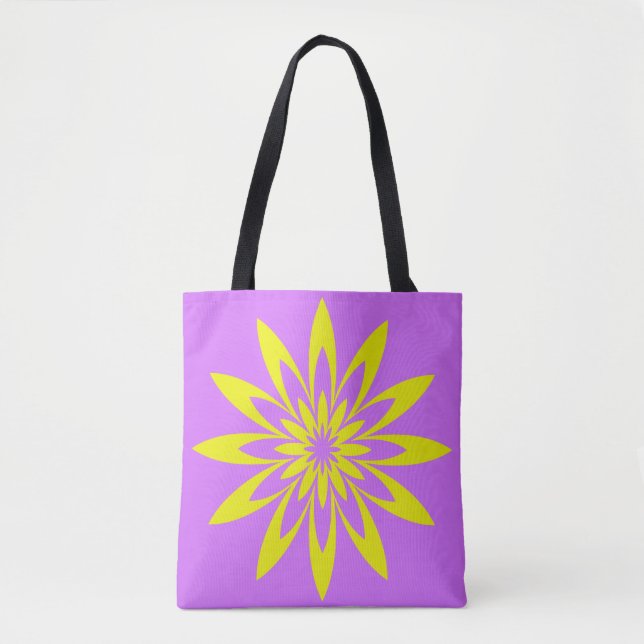 Purple Yellow Flower Tote Bag (Front)