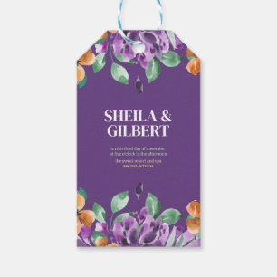Purple Yellow Flowers Save The Date Gift Tags