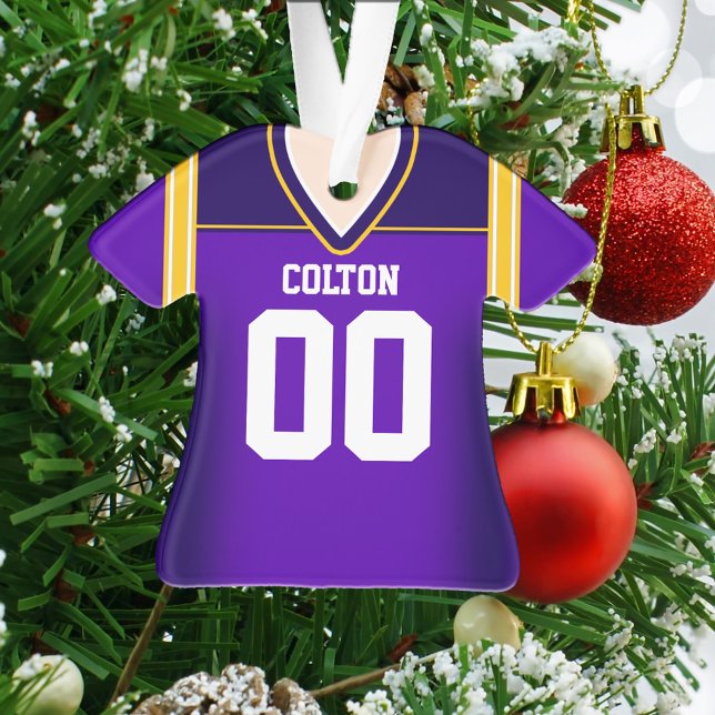 Purple/Yellow Football Jersey Ornament (Creator Uploaded)