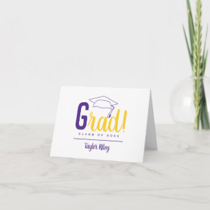 Purple Yellow Grad Note Card