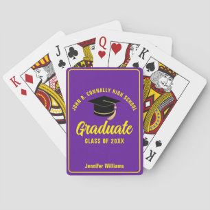 Purple Yellow Graduation Custom 2025 Graduate Playing Cards