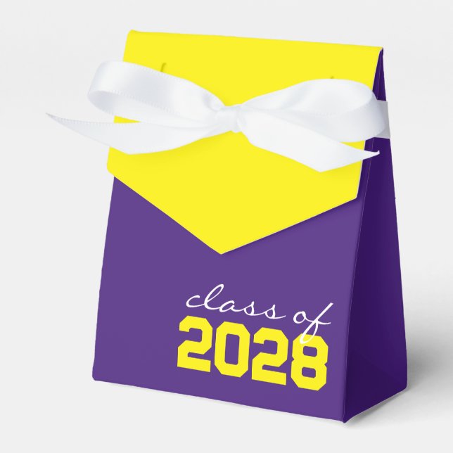 Purple & Yellow Graduation Favour Boxes (Front Side)