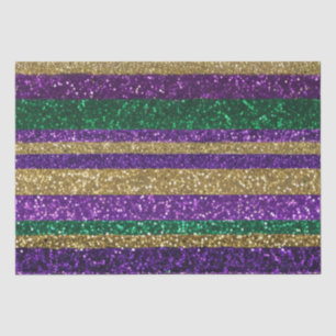 Purple Yellow Green Mardi Gras Glitter Pattern Tissue Paper
