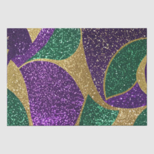 Purple Yellow Green Mardi Gras Glitter Pattern Tissue Paper