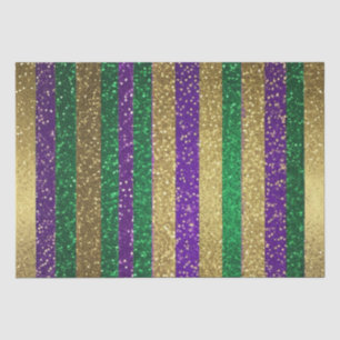 Purple Yellow Green Mardi Gras Glitter Pattern Tissue Paper