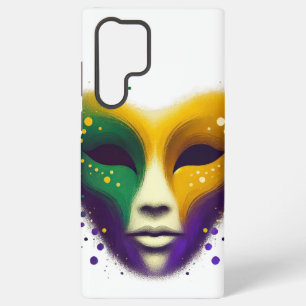Purple yellow green Mardi Gras mask Samsung Galaxy Case