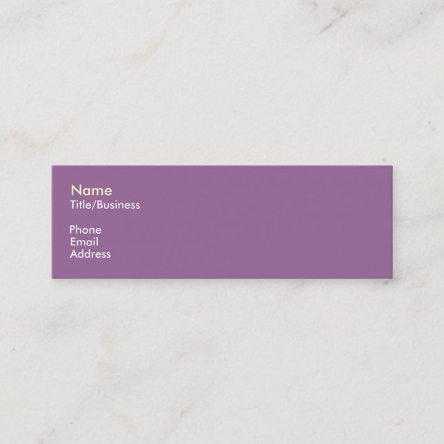 Purple/Yellow Impact Mini Business Card (Front)