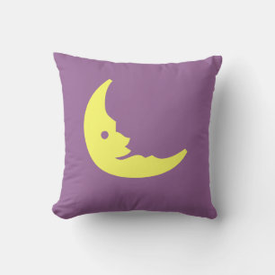 Purple & Yellow Man in the moon pillow