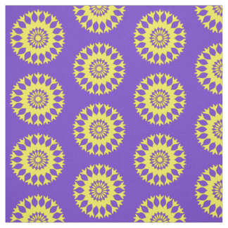Purple Yellow Mandala Bold Abstract Pattern Print Fabric