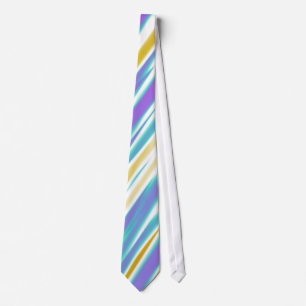 Purple Yellow Mint Abstract Stripes Tie