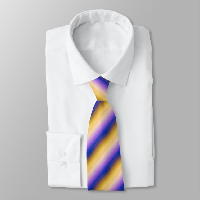 Purple Yellow Ombre Tie (Tied)