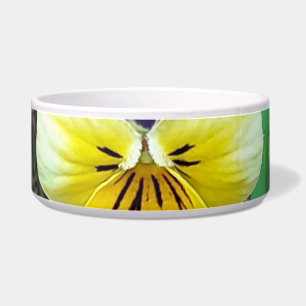 Purple & Yellow Pansy Pet Bowl