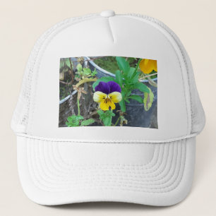 Purple & Yellow Pansy Trucker Hat