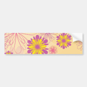 Purple Yellow Peonies Floral Garden Spring Flowers Bumper Sticker