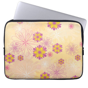 Purple Yellow Peonies Floral Garden Spring Flowers Laptop Sleeve