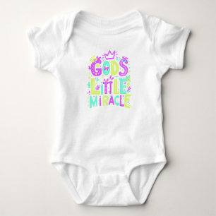 Purple Yellow Playful "God's Little Miracle" Baby Bodysuit