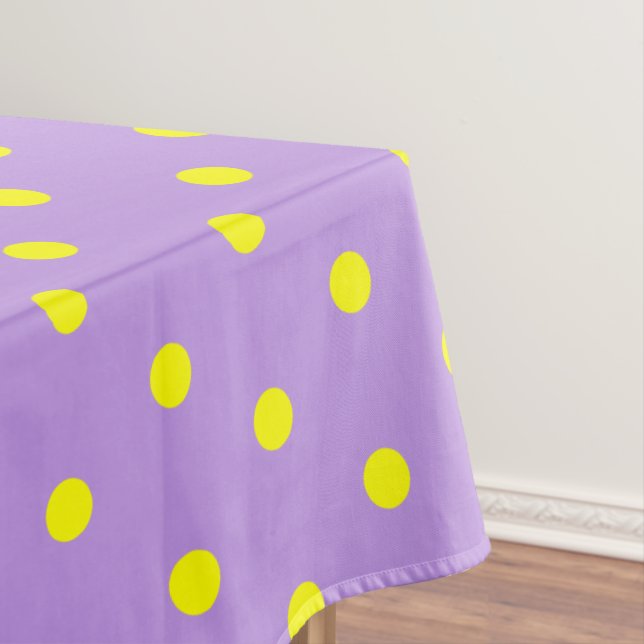 Purple Yellow Polka Dots Tablecloth (In Situ)