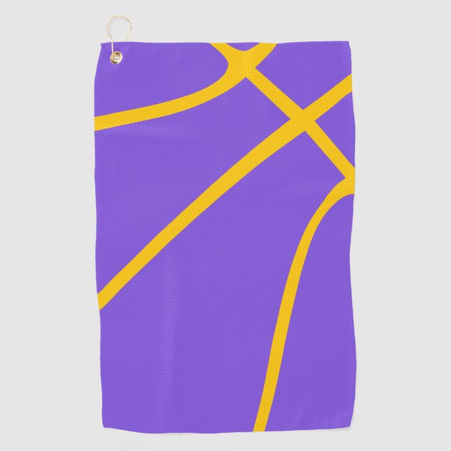 Purple & Yellow Slam Dunk Comfort Golf Towel (Front)