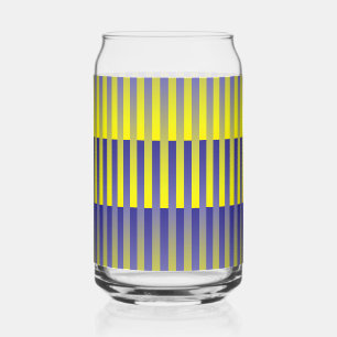Purple Yellow Striped Pattern Can Glass