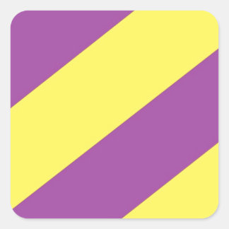 Purple & Yellow Stripes Square Sticker