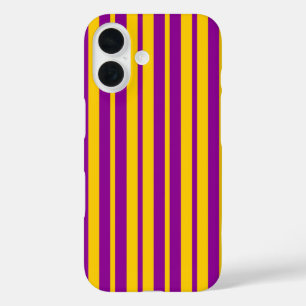 Purple Yellow Stylish Stripes Pattern Design  iPhone 16 Case