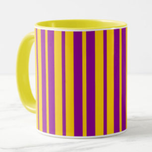 Purple Yellow Stylish Stripes Pattern Design Mug