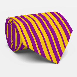 Purple Yellow Stylish Stripes Pattern Design Tie