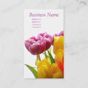 Purple & Yellow Tulips Business Cards