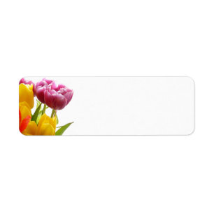Purple & Yellow Tulips Return Address Labels
