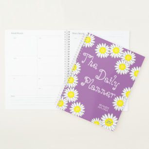 Purple Yellow White Daisy Planner