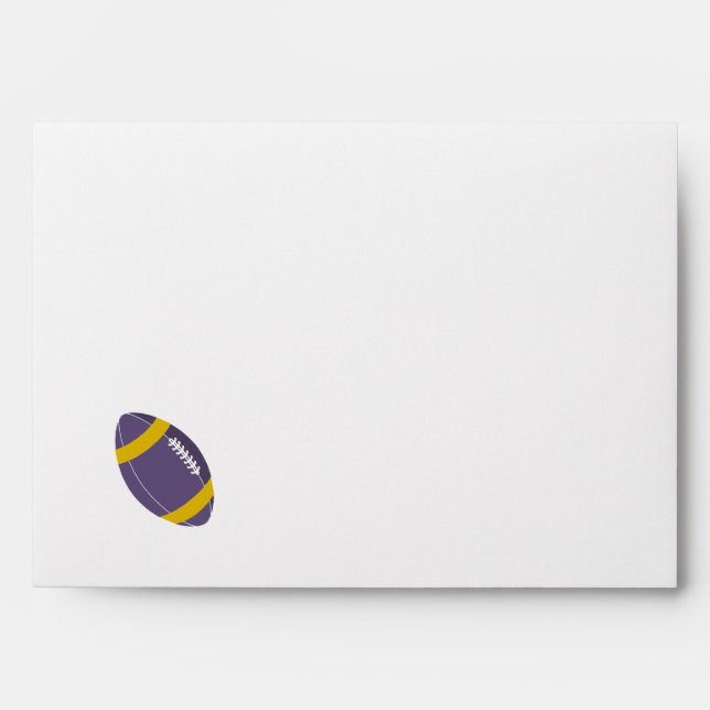 Purple, Yellow, & White Football Theme Envelope (Front)