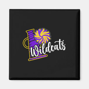 Purple Yellow Wildcats Cheer Mum Cheerleading Scho Magnet