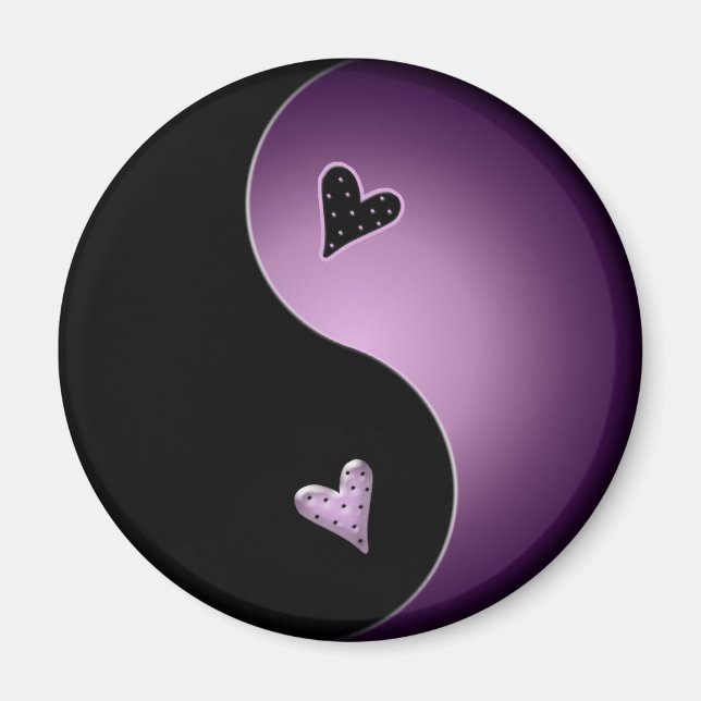 purple yin yang magnet (Front)