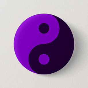 Purple Yin Yang Symbol 6 Cm Round Badge