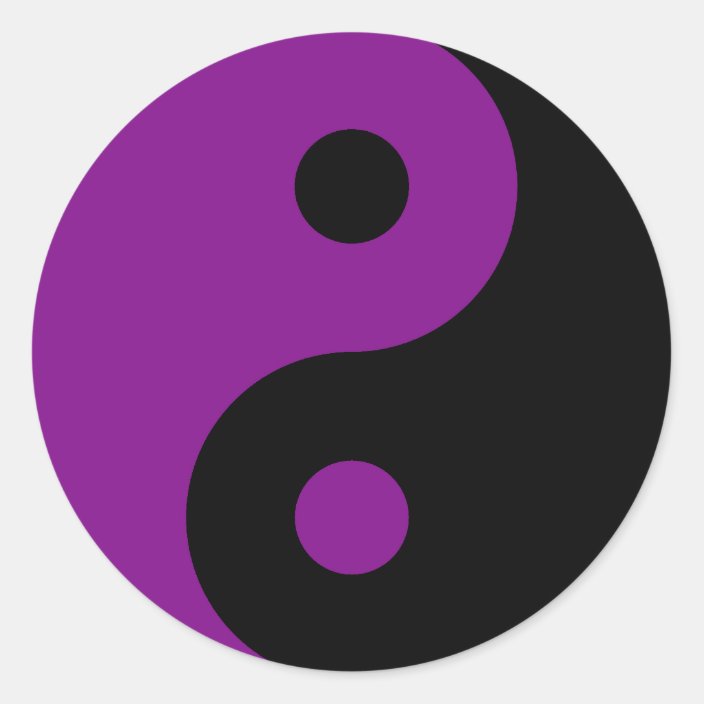 Purple Yin Yang Symbol Sticker Au
