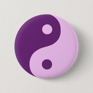 Purple Yin Yang Taoist Symbol 6 Cm Round Badge