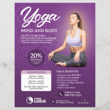 Purple Yoga Class Flyer