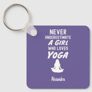 Purple Yoga Gifts For Kids Yogi Girls Lover Key Ring