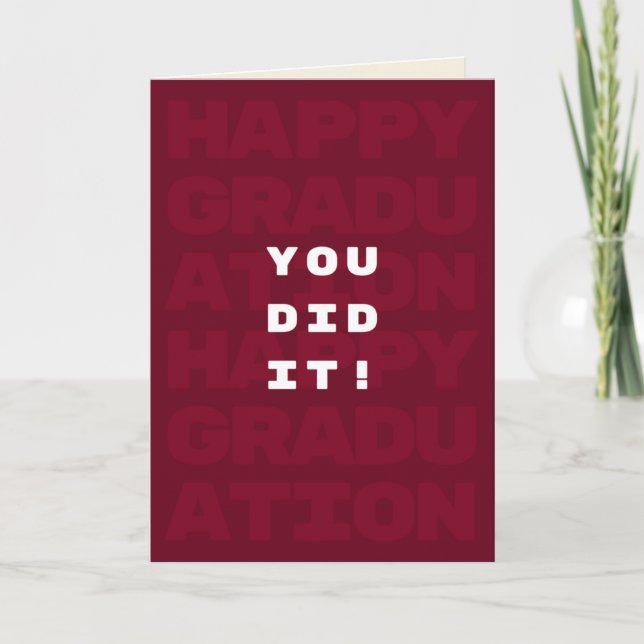 Purple You Did It! Graduation Card (Front)