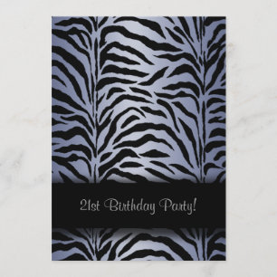 Purple Zebra 21st Birthday Party Invitations