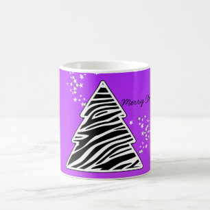 Purple Zebra Christmas Tree Coffee Mug
